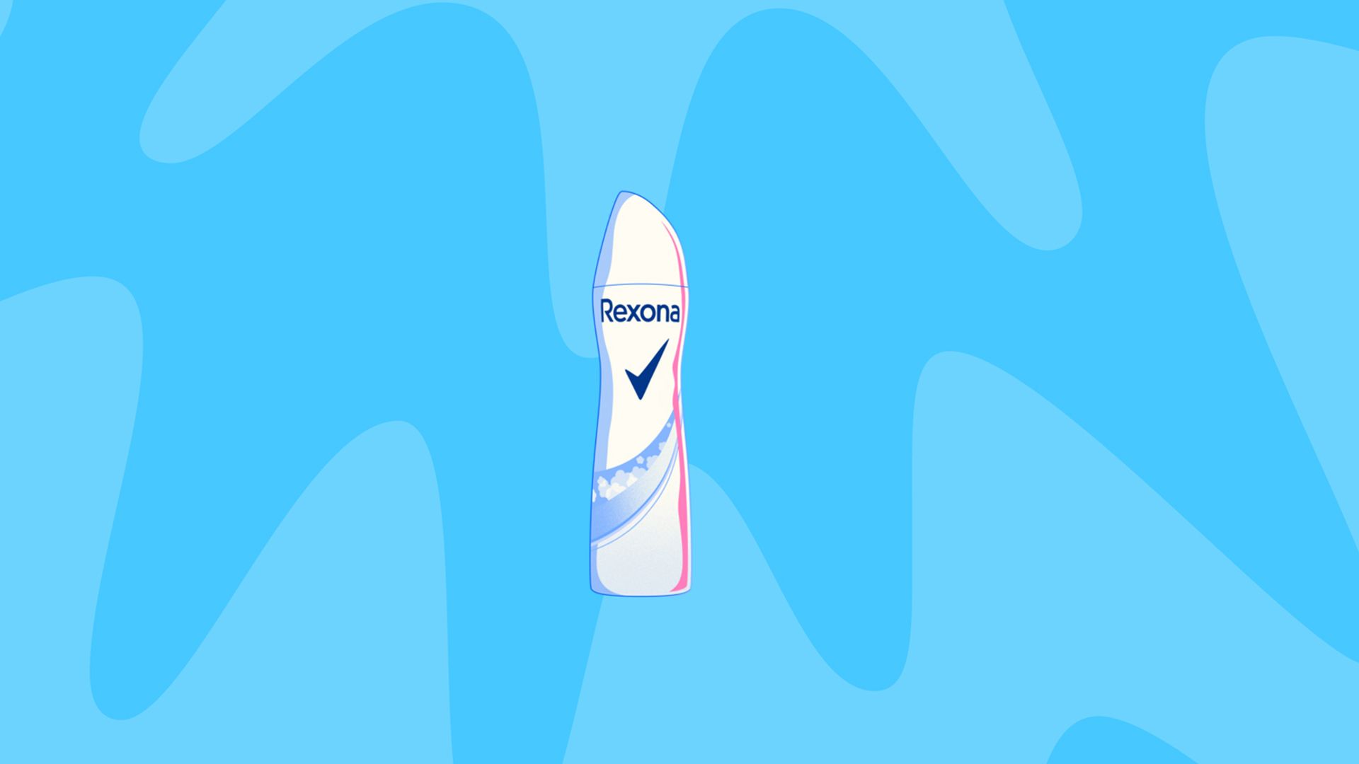 水色の背景に描かれた白い制汗剤スプレーのイラスト