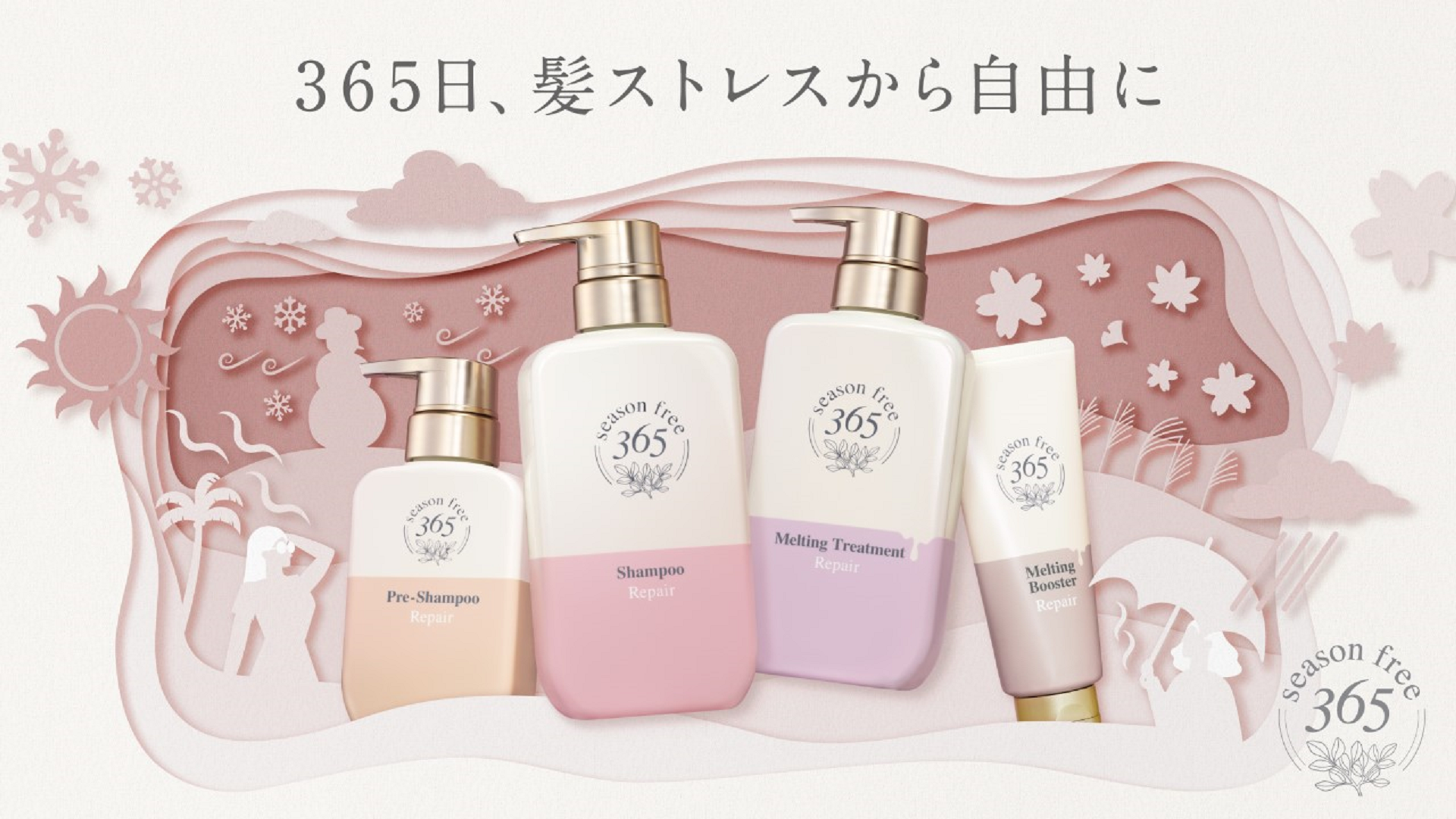 365日髪ストレスから自由に、切り絵、ボトル